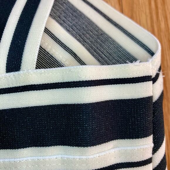 Anthropologie Maeve Black White Crosswise Stripe Fit & Flare Mini Dress Womens 6 - Picture 10 of 15